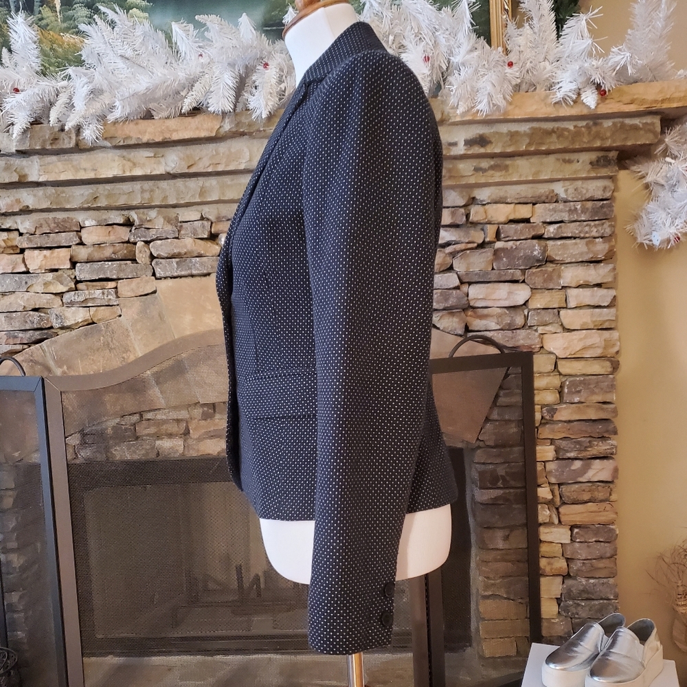 EUC/ Cynthia Rowley Navy / White Polka Dot Blazer - Picture 3 of 7